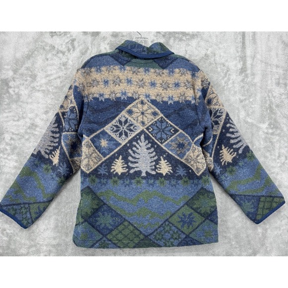 Vintage Ivy Jacket Womens Medium Western Cabin Fair Isle Cozy Aztec Southwestern - Picture 2 of 10